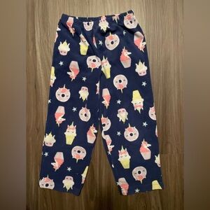 Carter's Kids fleece Pajama Bottoms - Navy with Fun unicorn print size 5T-Girls